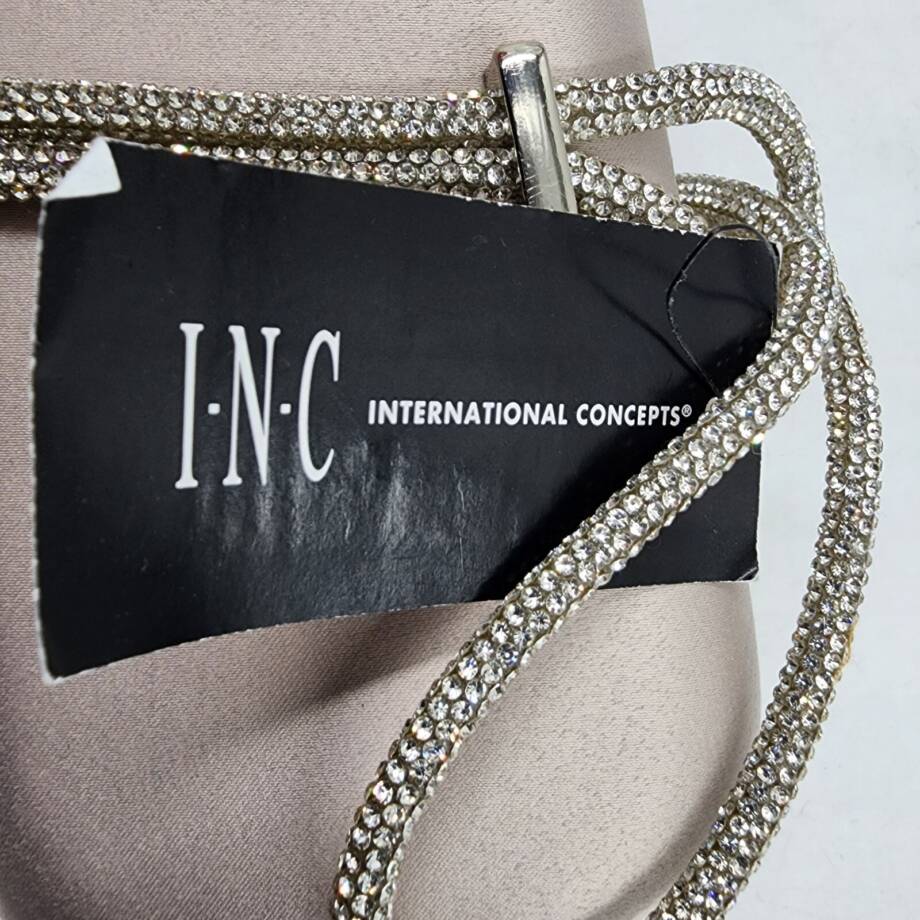 INC International Concepts Aleesha Crystal Rope Clutch Women's Silver Removable