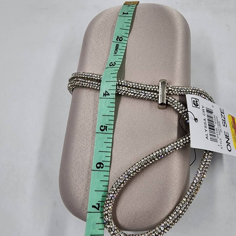 INC International Concepts Aleesha Crystal Rope Clutch Women's Silver Removable