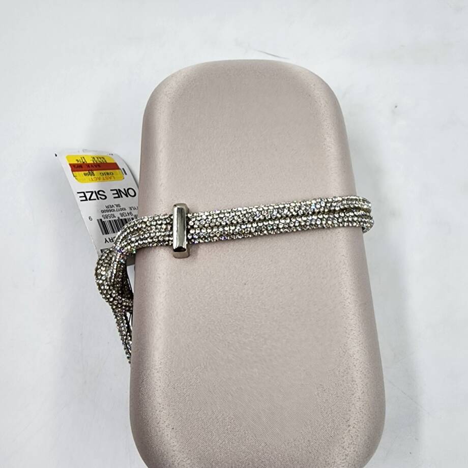 INC International Concepts Aleesha Crystal Rope Clutch Women's Silver Removable