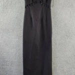 Aidan Mattox Square Neck Cut-Out Maxi Evening Dress Women's 2US Black Back Zip