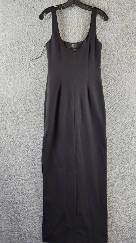 Aidan Mattox Square Neck Cut-Out Maxi Evening Dress Women's 2US Black Back Zip
