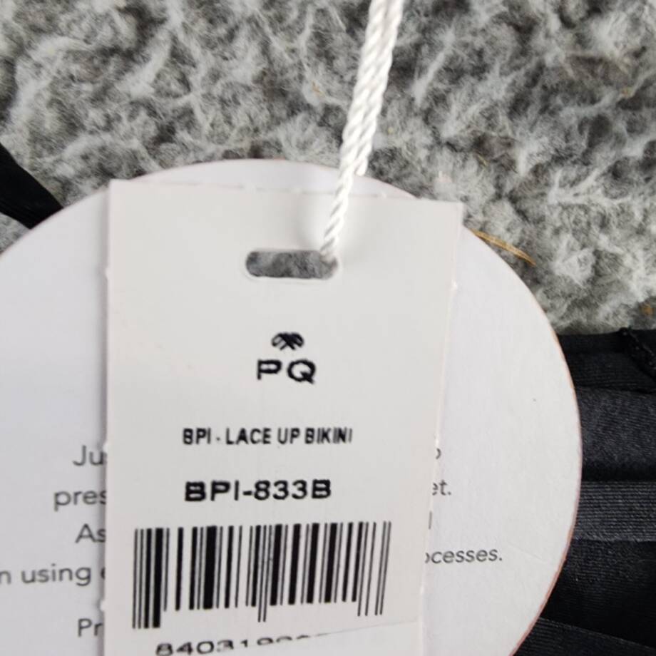 PQ Kids Lace Up Detail Bikini Girls' 6 Black Scoop Neck Elastic Waist Pullover