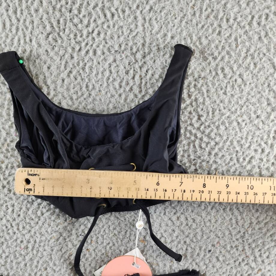 PQ Kids Lace Up Detail Bikini Girls' 6 Black Scoop Neck Elastic Waist Pullover