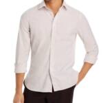 The Men's Store at Bloomingdale's Stretch Slim Fit Dress Shirt M Khaki Multi