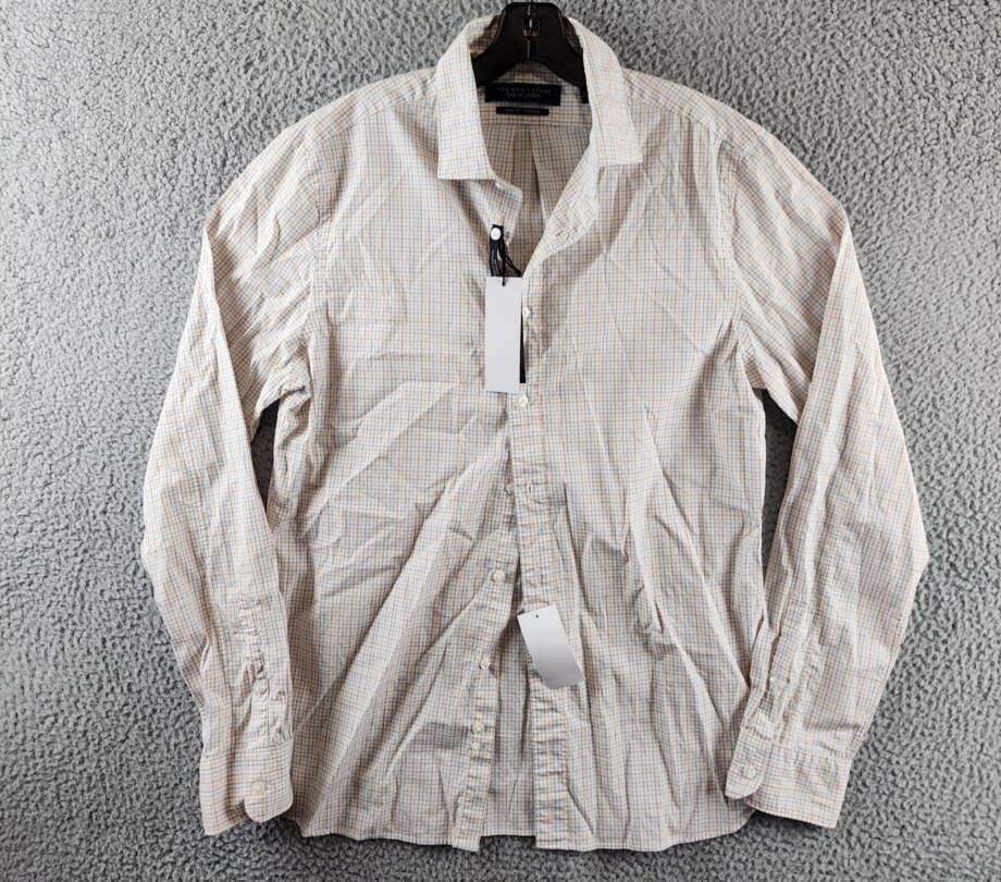 The Men's Store at Bloomingdale's Stretch Slim Fit Dress Shirt M Khaki Multi