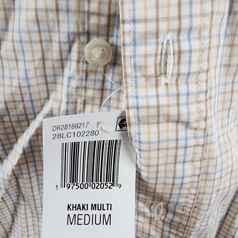 The Men's Store at Bloomingdale's Stretch Slim Fit Dress Shirt M Khaki Multi