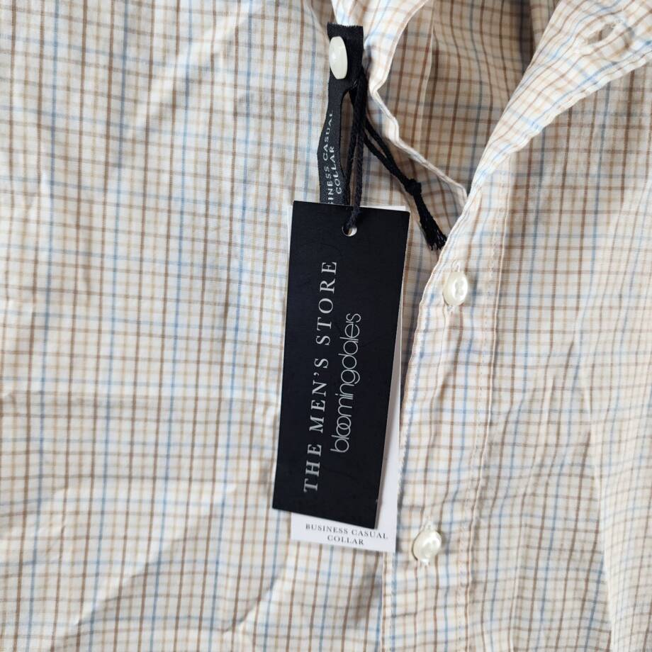 The Men's Store at Bloomingdale's Stretch Slim Fit Dress Shirt M Khaki Multi