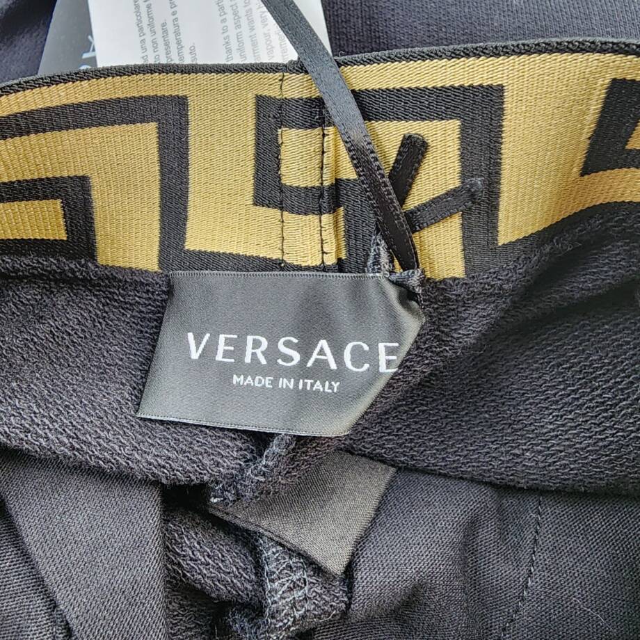 Versace Barocco Jogger Pants Boys Black/Gold Printed Elastic Waist Pull On 6