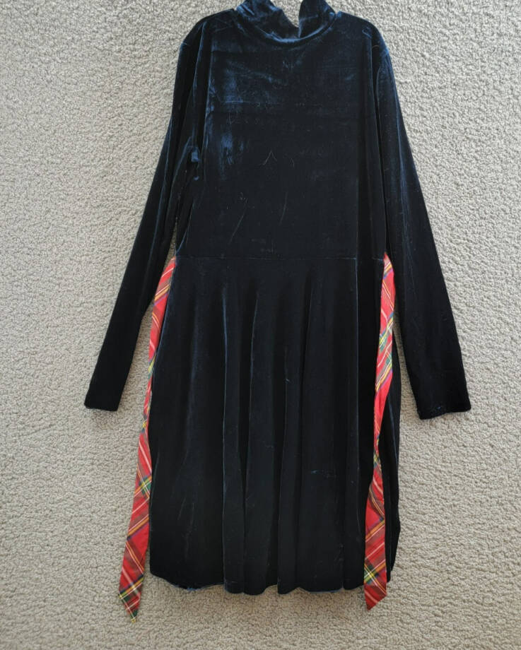 Polo Ralph Lauren Velvet High-Neck Mini Dress Girls' XL (16) Navy Button Neck