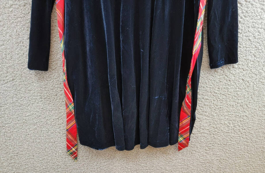 Polo Ralph Lauren Velvet High-Neck Mini Dress Girls' XL (16) Navy Button Neck