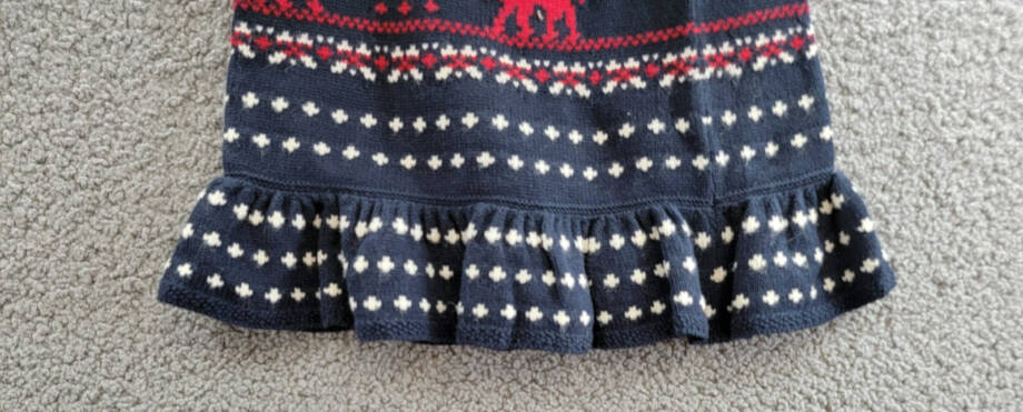 Polo Ralph Lauren Fair Isle Knit Skirt Girls 6X Navy Multi Wool Blend Pull On