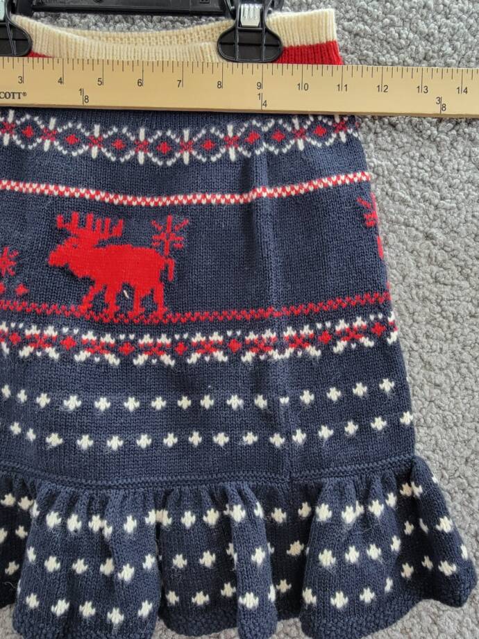 Polo Ralph Lauren Fair Isle Knit Skirt Girls 6X Navy Multi Wool Blend Pull On