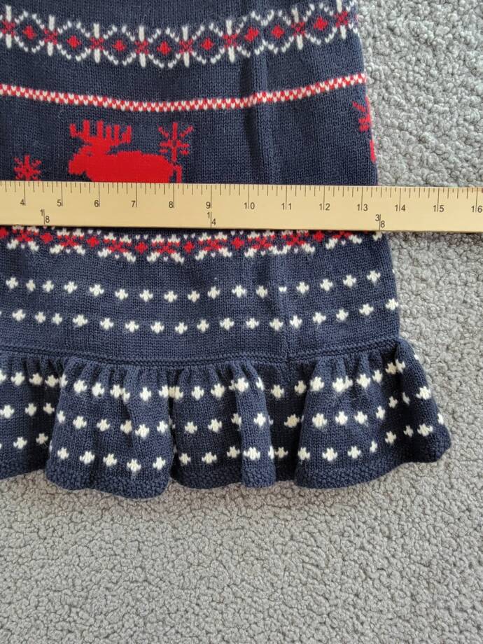 Polo Ralph Lauren Fair Isle Knit Skirt Girls 6X Navy Multi Wool Blend Pull On