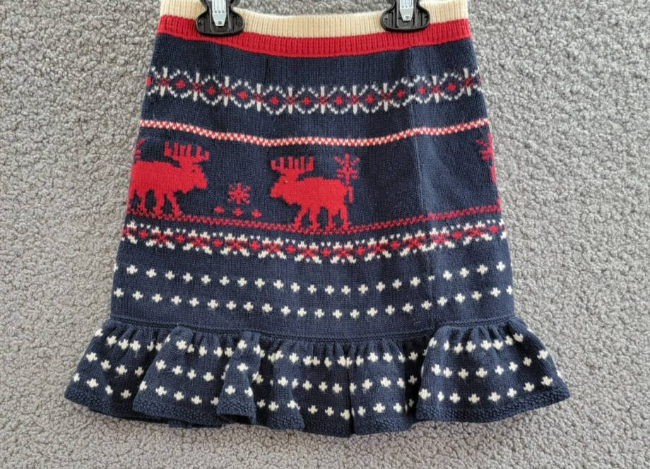 Polo Ralph Lauren Fair Isle Knit Skirt Girls 6X Navy Multi Wool Blend Pull On