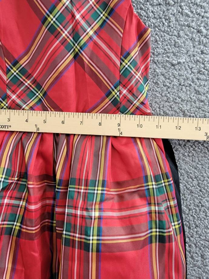 Polo Ralph Lauren Plaid Twill Dress Little Girls' 3 Red Multi Tie Waist Buttoned