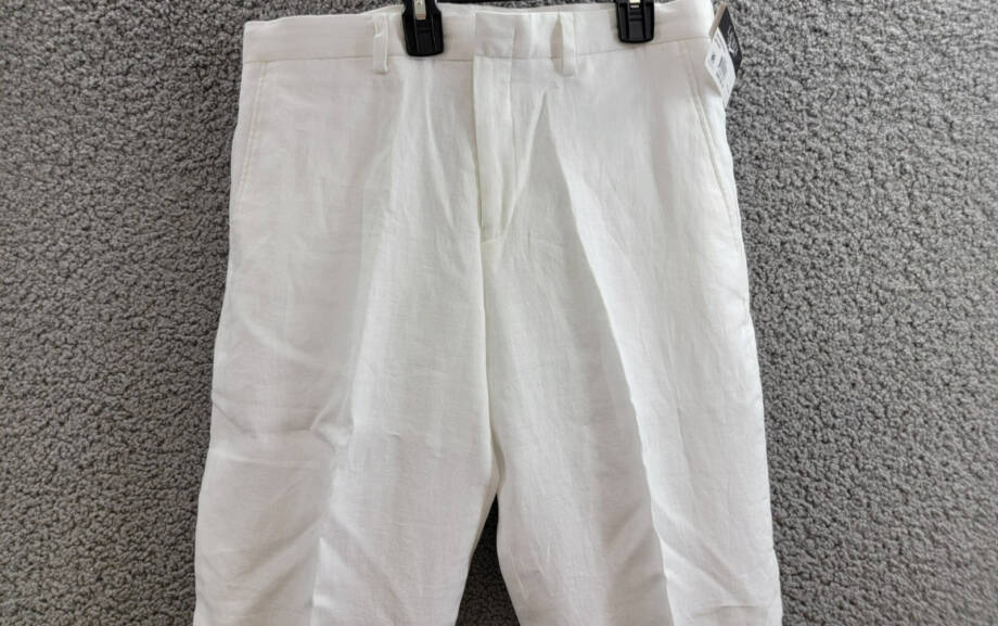 Lauren Ralph Lauren Straight Leg Linen Dress Pants Big Boys 20R White Hook & Bar