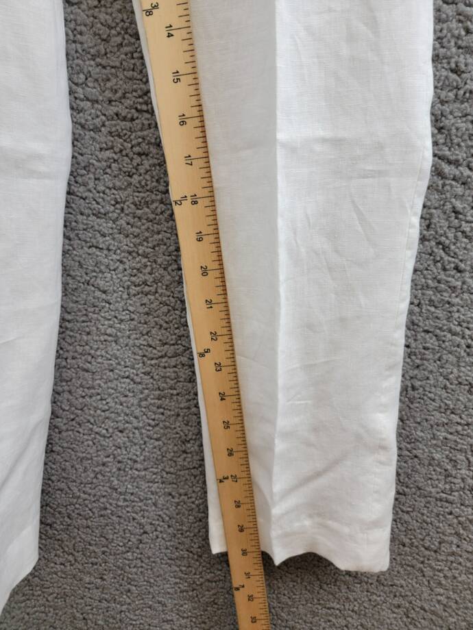 Lauren Ralph Lauren Straight Leg Linen Dress Pants Big Boys 20R White Hook & Bar