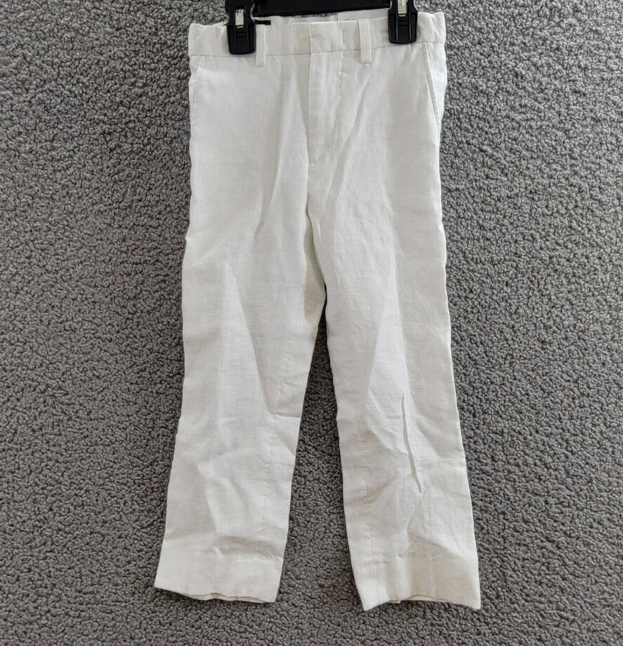 Lauren Ralph Lauren Straight Leg Linen Dress Pants Little Boys' 5/22.5'' White