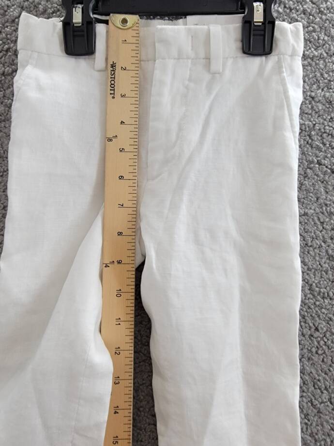 Lauren Ralph Lauren Straight Leg Linen Dress Pants Little Boys' 5/22.5'' White