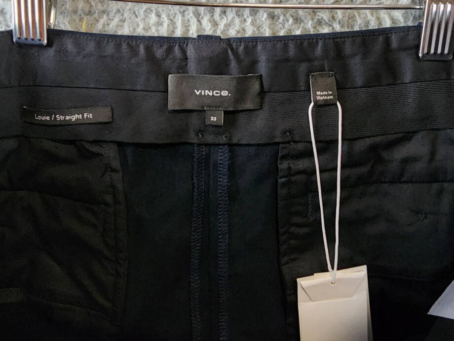 Vince Herringbone Cotton Cargo Pant Men's 33 Coastal Zip Fly With Button Closure