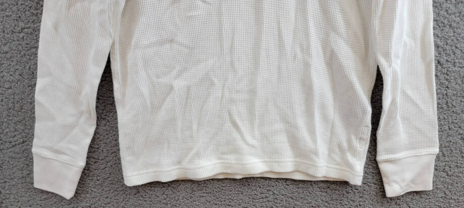Rag & Bone Long Sleeve Waffle Knit Henley Top Men's S White Button Closure