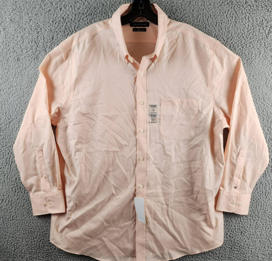 Tommy Hilfiger TH Flex Regular Fit Stretch Oxford Dress Shirt Mens XL 17.5 32/33