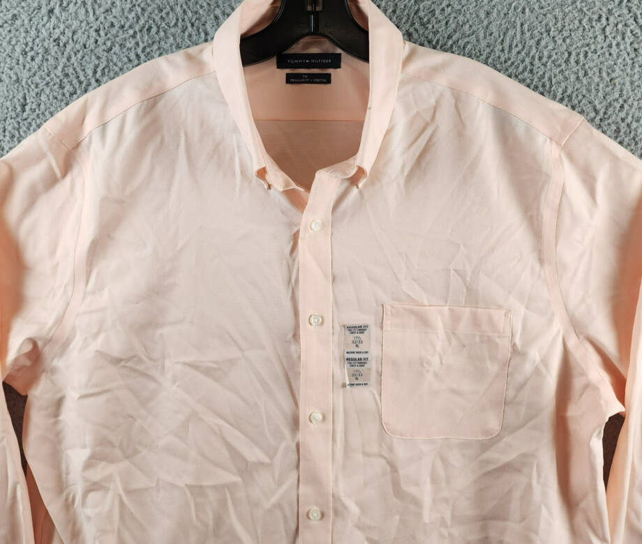 Tommy Hilfiger TH Flex Regular Fit Stretch Oxford Dress Shirt Mens XL 17.5 32/33
