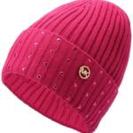 Michael Michael Kors Embellished Cuff Beanie Women's One Size Deep Fuchsia