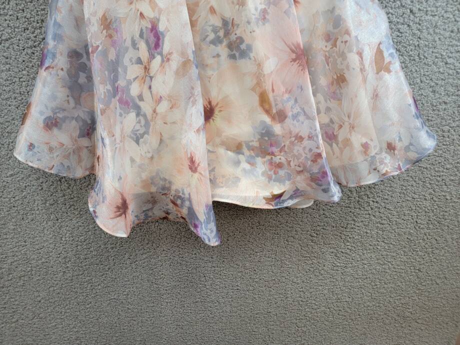 Rare Editions Floral Organza Social Dress Big Girls 14 Taupe Back Zip Closure