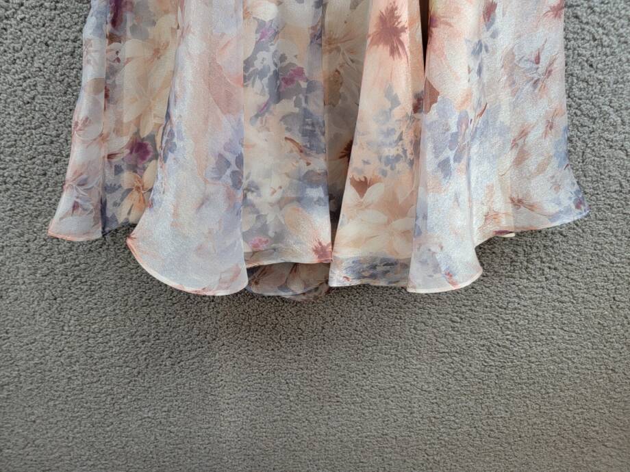 Rare Editions Floral Organza Social Dress Big Girls 14 Taupe Back Zip Closure