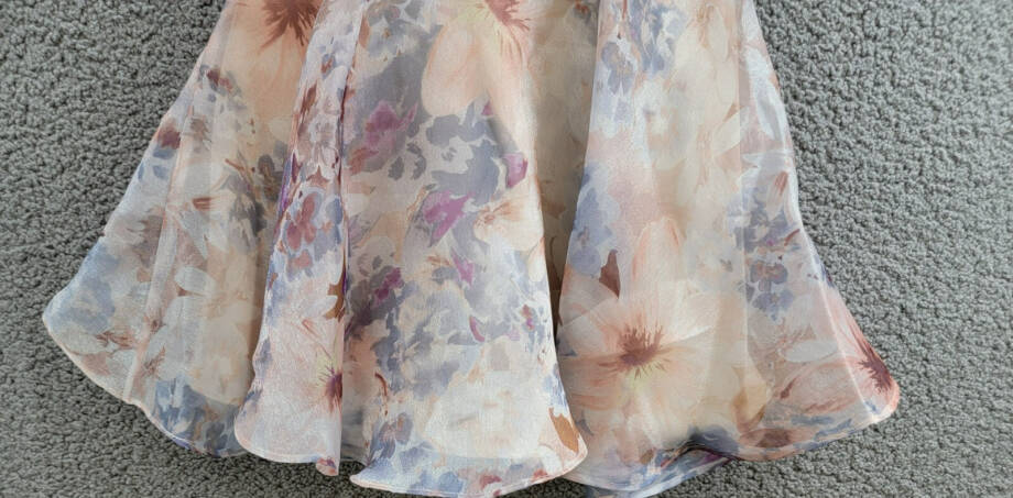 Rare Editions Floral Organza Social Dress Big Girls 7 Taupe Back Zip Closure