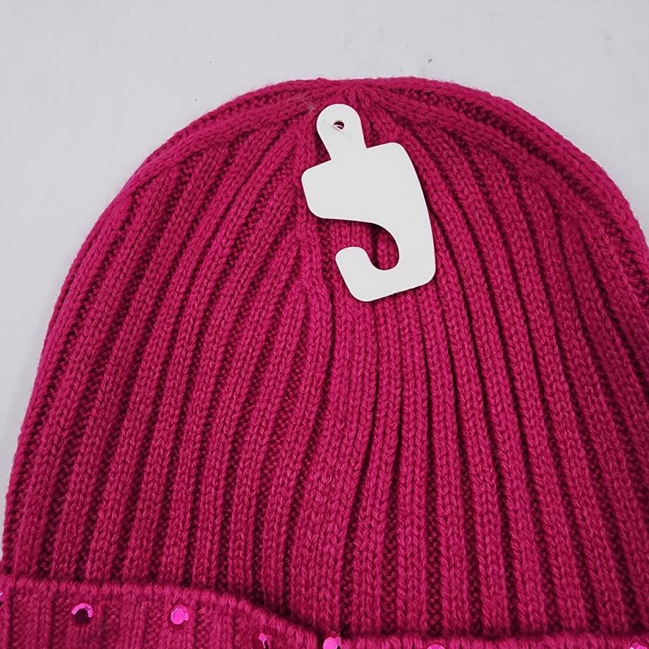 Michael Michael Kors Embellished Cuff Beanie Women's One Size Deep Fuchsia