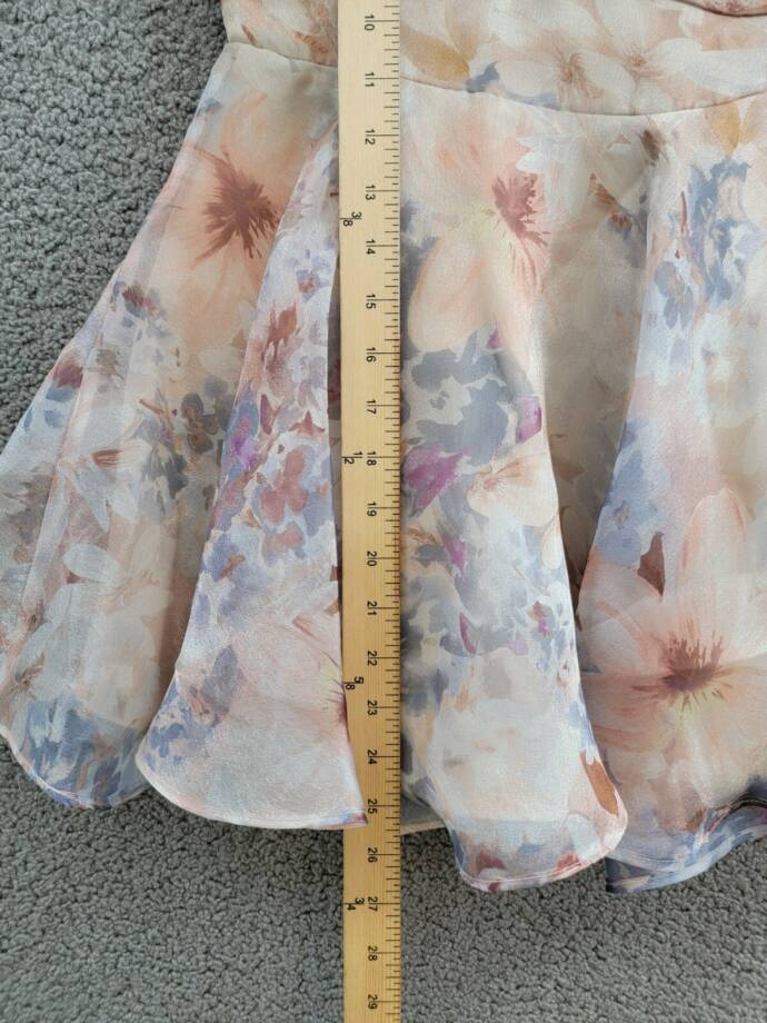 Rare Editions Floral Organza Social Dress Big Girls 7 Taupe Back Zip Closure