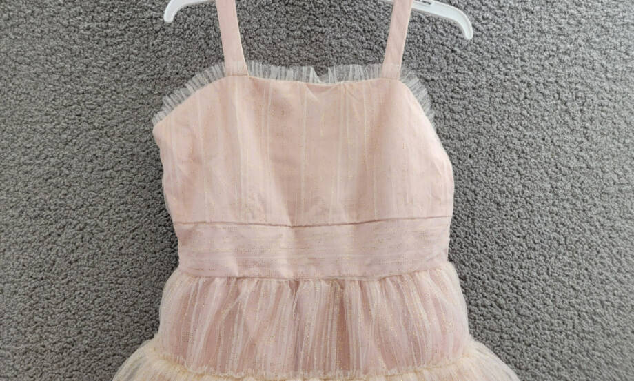 Rare Editions Sleeveless Pleated Metallic-Dot Social Dress Big Girls 14 Blush
