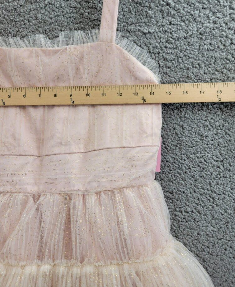 Rare Editions Sleeveless Pleated Metallic-Dot Social Dress Big Girls 14 Blush