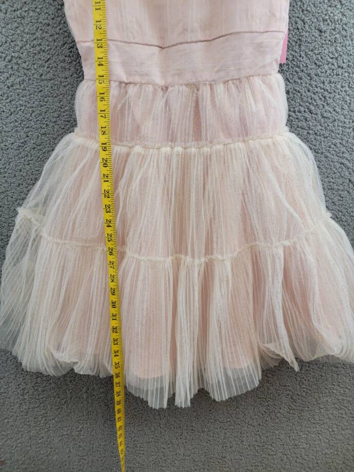 Rare Editions Sleeveless Pleated Metallic-Dot Social Dress Big Girls 14 Blush