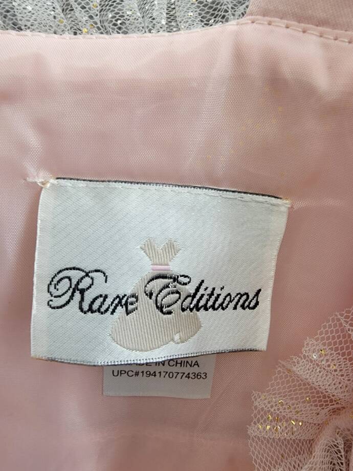 Rare Editions Sleeveless Pleated Metallic-Dot Social Dress Big Girls 14 Blush