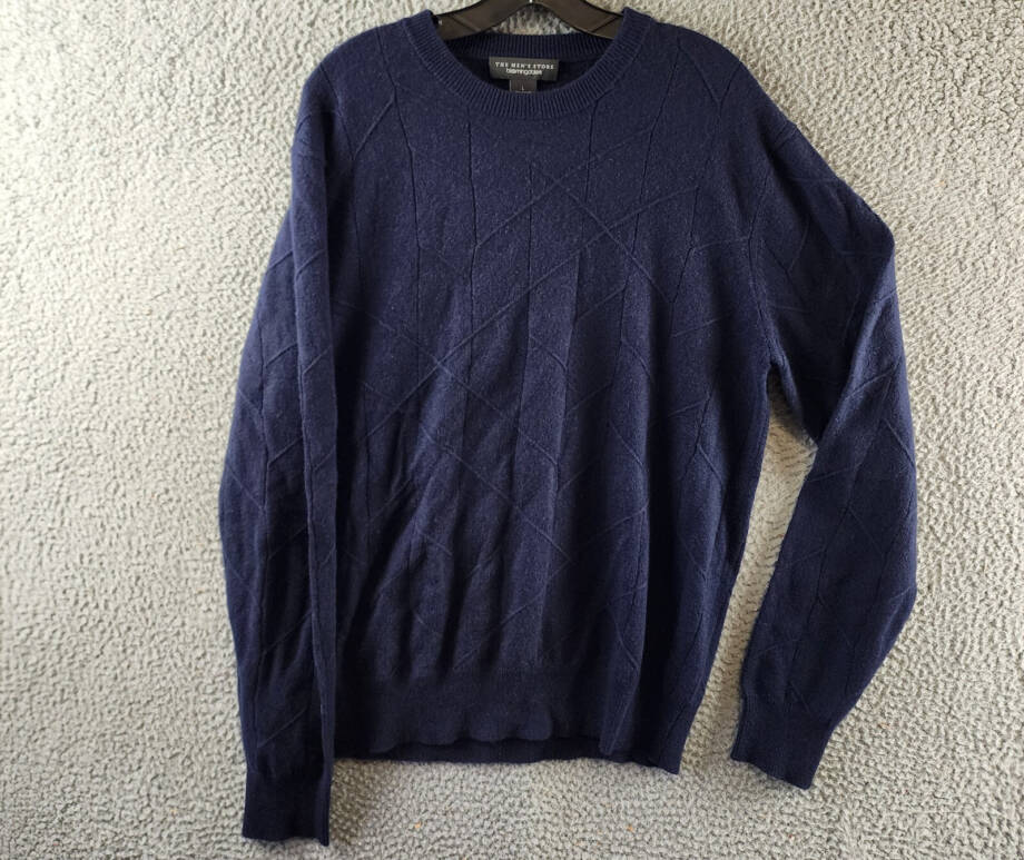 The Men's Store at Bloomingdale's Cashmere Novelty Stitch Sweater Men's L Navy