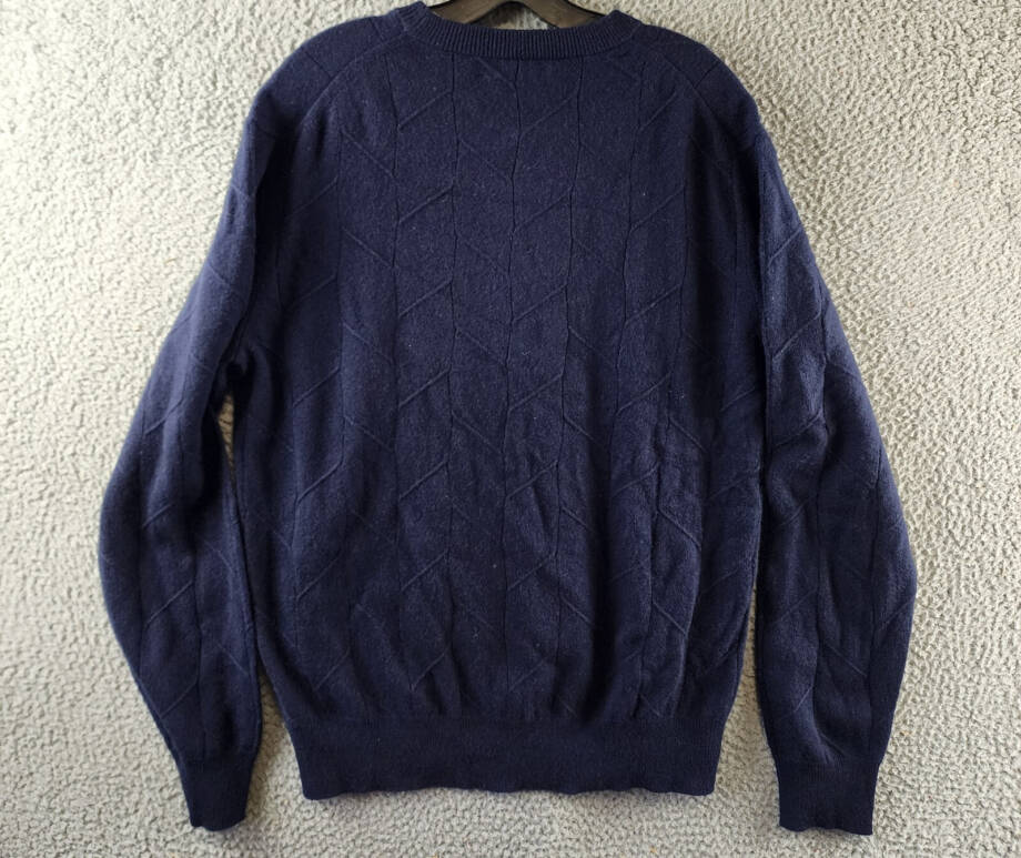 The Men's Store at Bloomingdale's Cashmere Novelty Stitch Sweater Men's L Navy