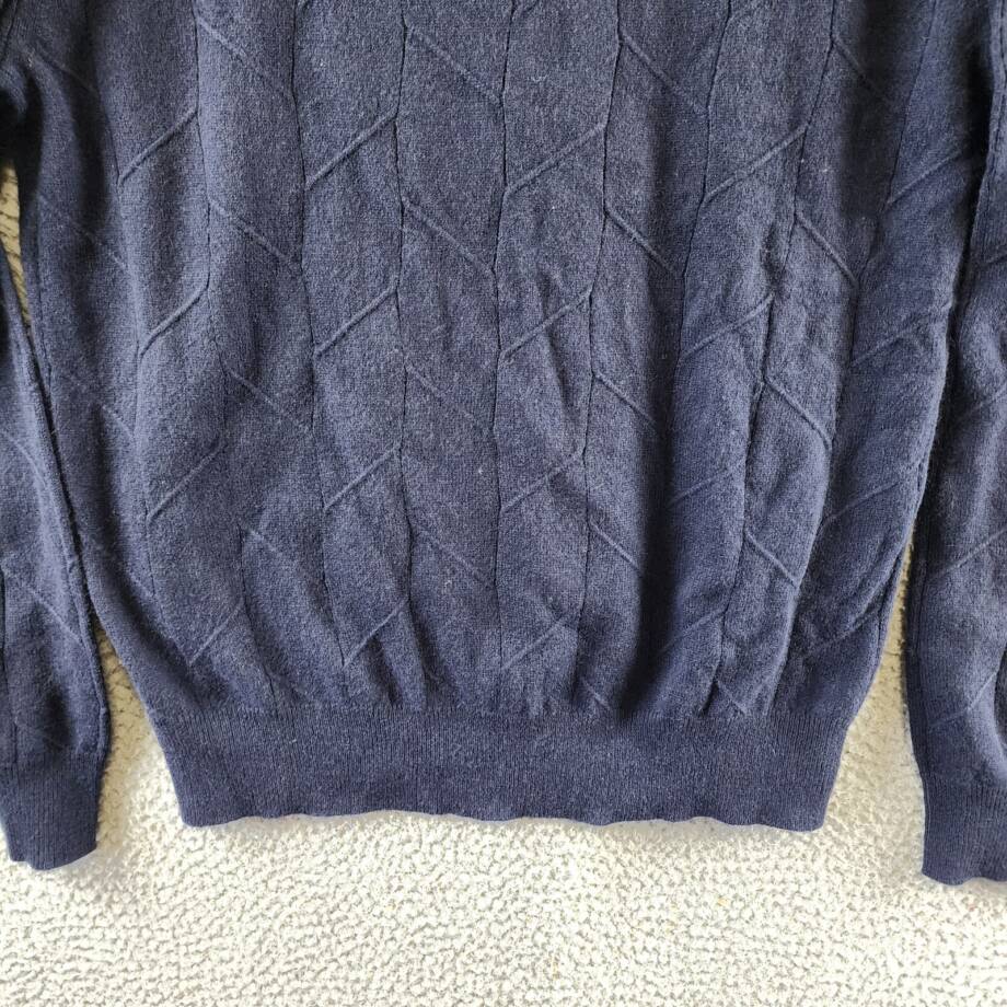 The Men's Store at Bloomingdale's Cashmere Novelty Stitch Sweater Men's L Navy