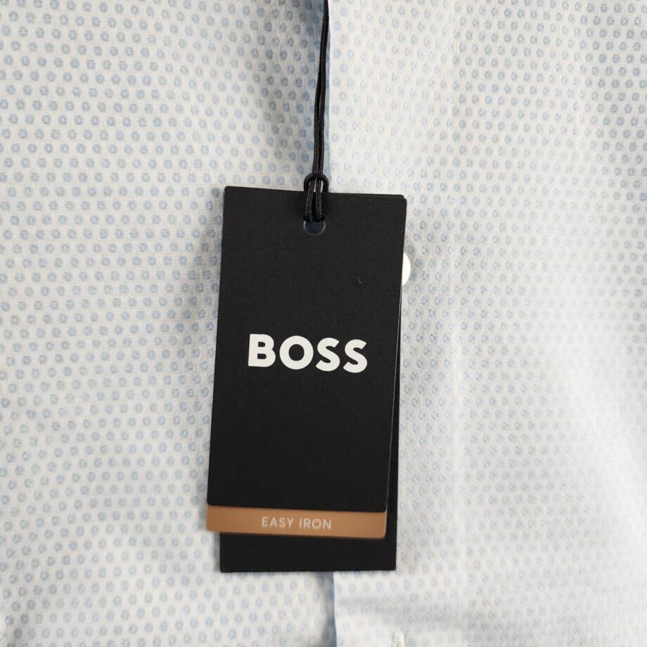 BOSS by Hugo Boss Structured Slim-Fit Dress Shirt Men's 15 Light Paste Blue