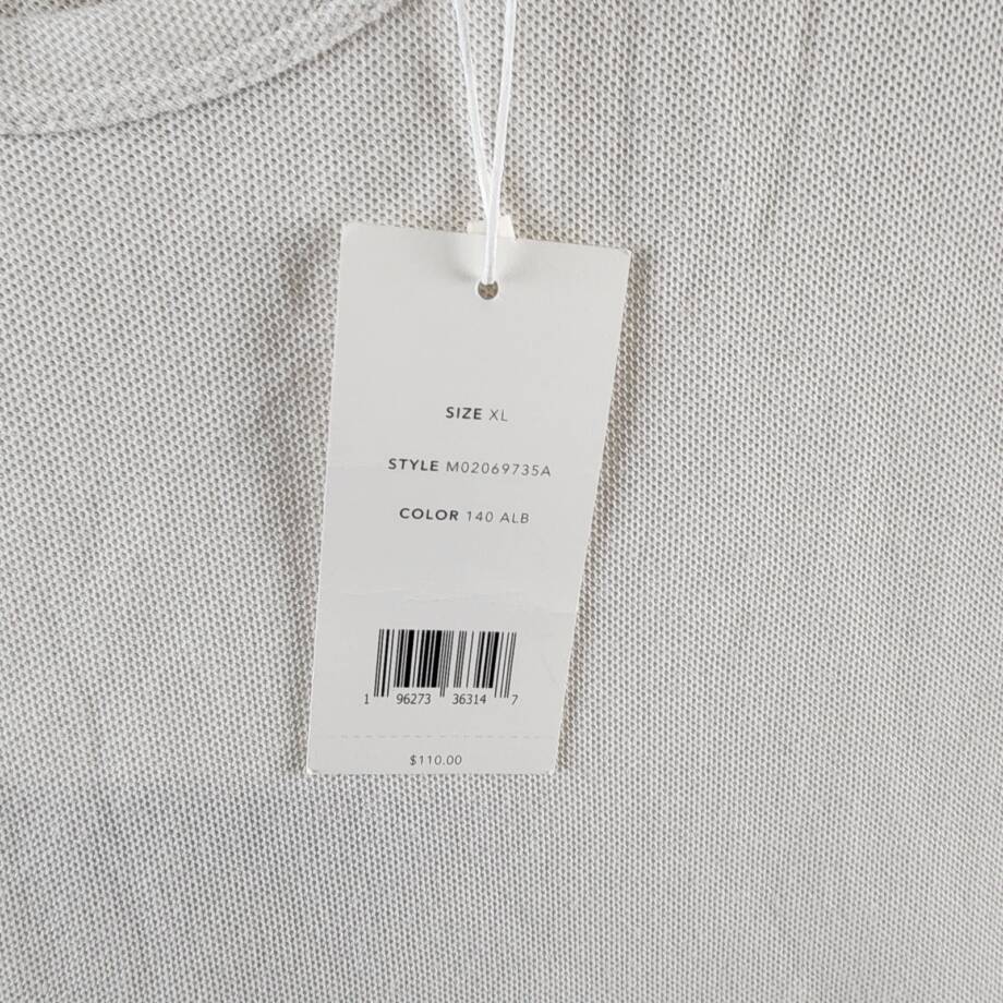 Vince Pima Cotton Pique Tee Men's XL Alabaster Crew Neck Short Sleeve Pullover