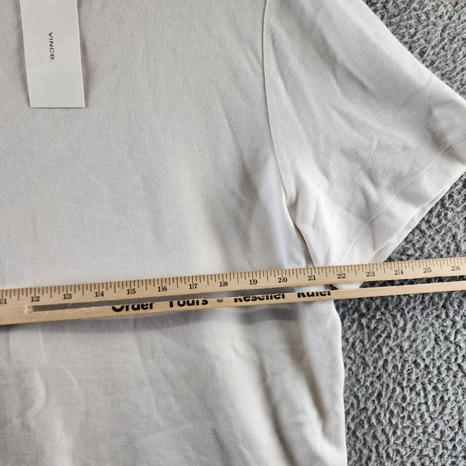 Vince Pima Cotton Pique Tee Men's XL Alabaster Crew Neck Short Sleeve Pullover