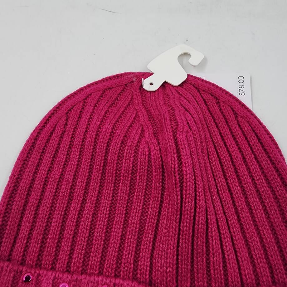 Michael Michael Kors Embellished Cuff Beanie Women's One Size Deep Fuchsia