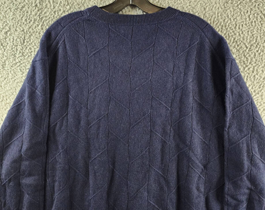 The Men's Store at Bloomingdale's Novelty Stitch Sweater Men's XXL Navy Blue L/S