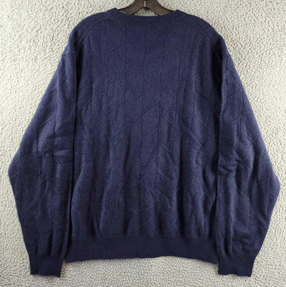The Men's Store at Bloomingdale's Novelty Stitch Sweater Men's XXL Navy Blue L/S