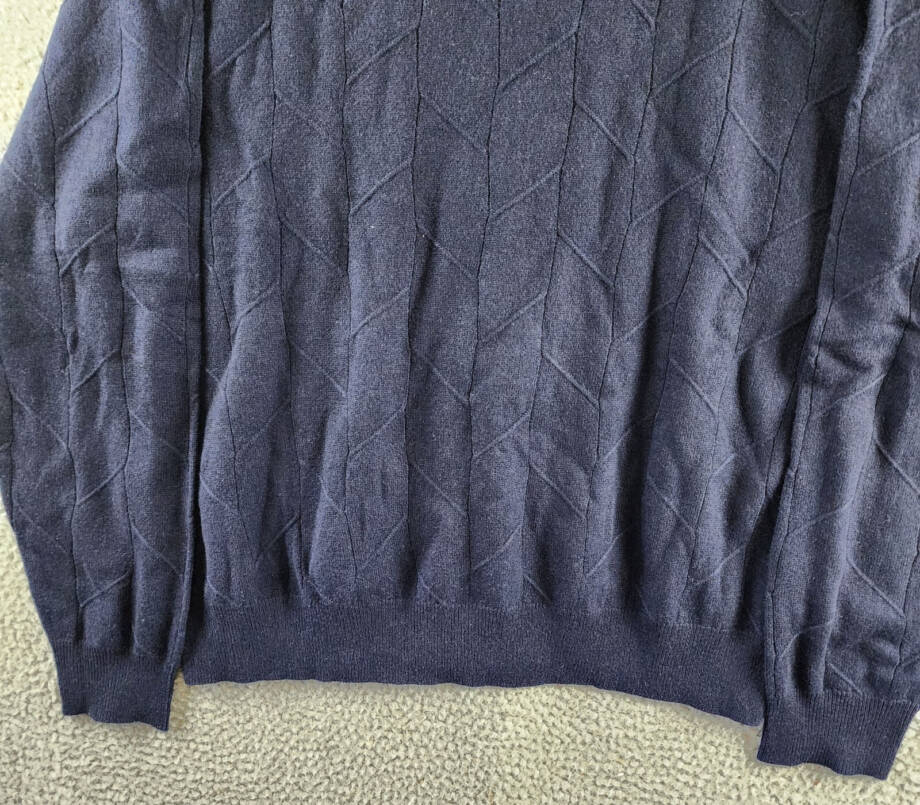 The Men's Store at Bloomingdale's Novelty Stitch Sweater Men's XXL Navy Blue L/S