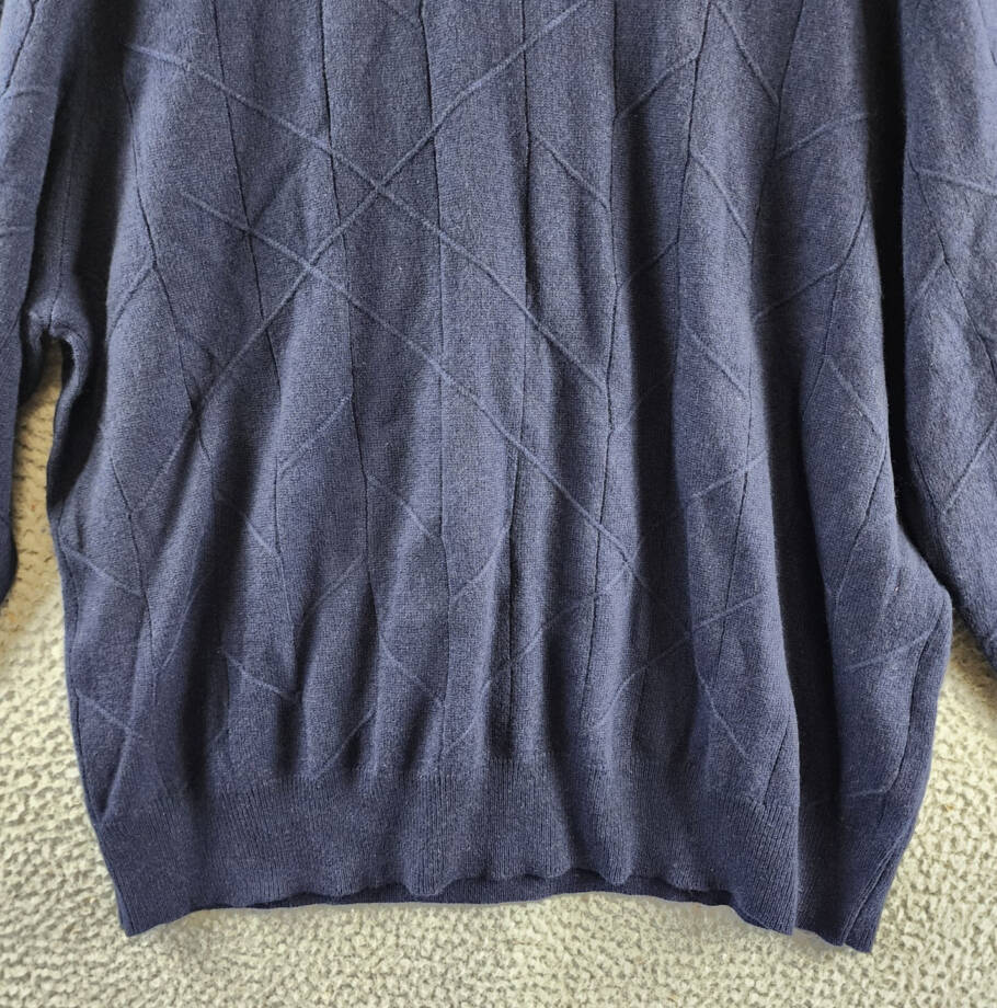 The Men's Store at Bloomingdale's Novelty Stitch Sweater Men's XXL Navy Blue L/S