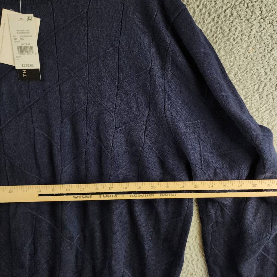 The Men's Store at Bloomingdale's Novelty Stitch Sweater Men's XXL Navy Blue L/S