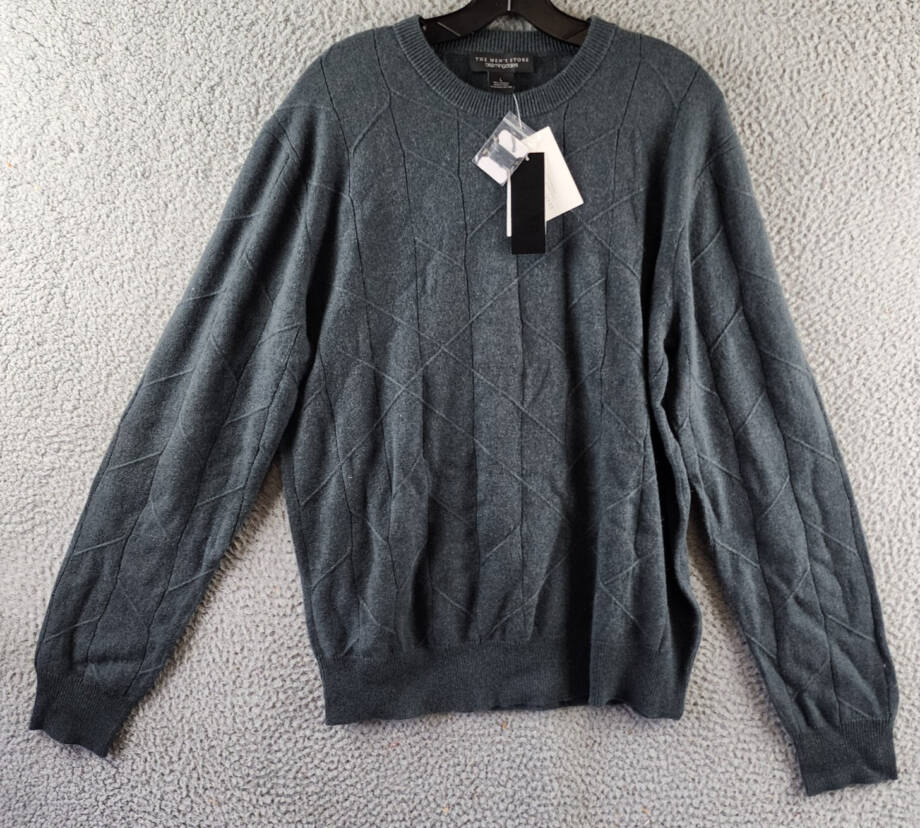 The Men's Store at Bloomingdale's Novelty Stitch Sweater Men's L Slate Green L/S